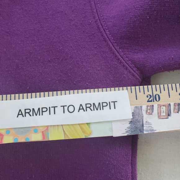 I Love London Hooded Sweatshirt sequined heart Purple ♥️ Size Large - Picture 10 of 12